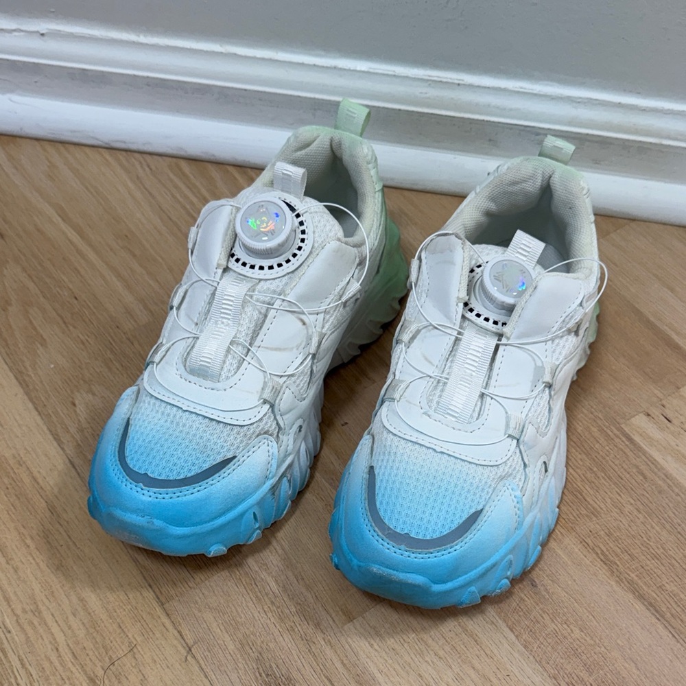 Kids White and Blue Shoes